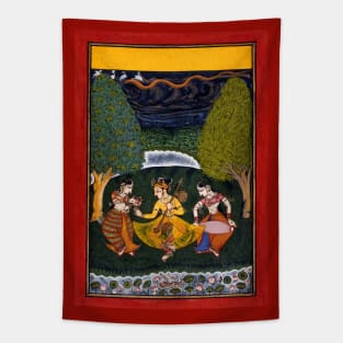 Prince Dances With Female Musicians Ragamala 1740 India Rajasthan Tapestry