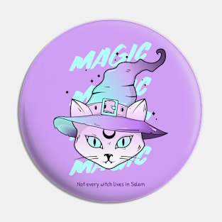 Witch Witches Cat Cats Magic Witchcraft Pin