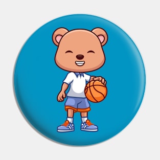 Basketball Bear Cute Cartoon Pin