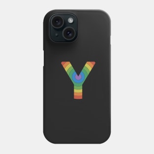 Retro  Rainbow 'Y' Sticker Phone Case