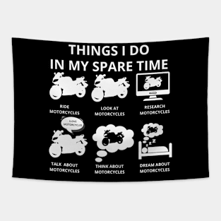 Motorcycles: My Heart Beats in Spare Time Tapestry