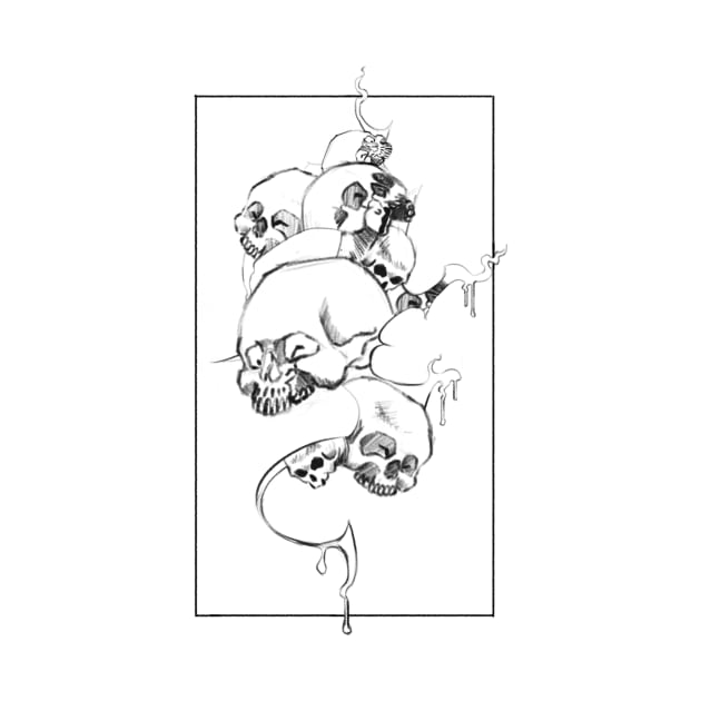 Skull (Black line) by  Skulls in the crack