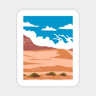 Coral Pink Sand Dunes State Park in Kane County Utah USA WPA Art Poster Magnet