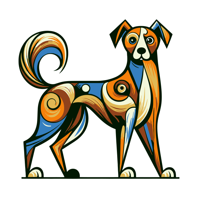 Pop art dog illustration. cubism illustration of a dog by gblackid