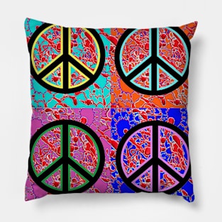 pop art peace sign Pillow