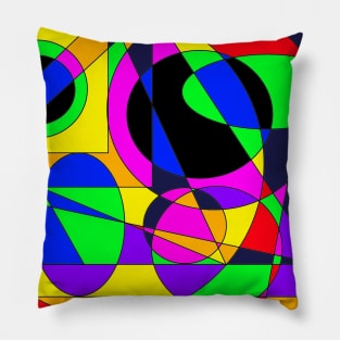 colorful abstract emoji face Pillow
