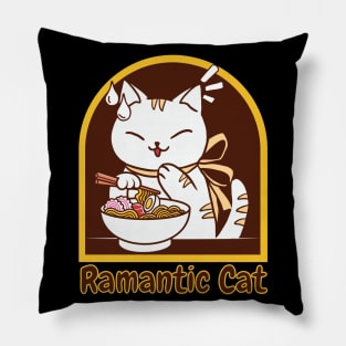 Cat Eating Ramen Pillow