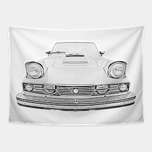 Saab Sonett III 1970s classic car monochrome Tapestry