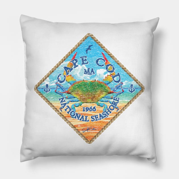 Cape Cod National Seashore, MA, with Blue Crab on Beach Pillow by jcombs