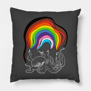 Octopus with Rainbow Pillow