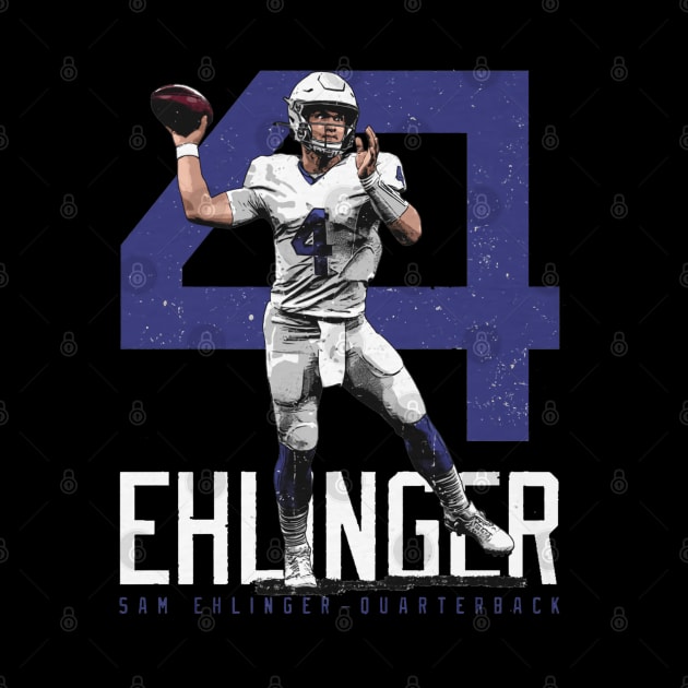 Sam Ehlinger Indianapolis Bold Number by Chunta_Design