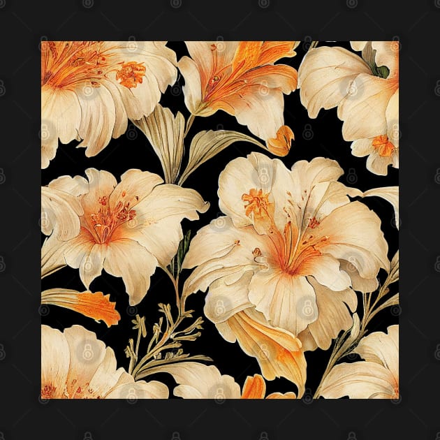 Ivory Cream Daylily by VintageFlorals