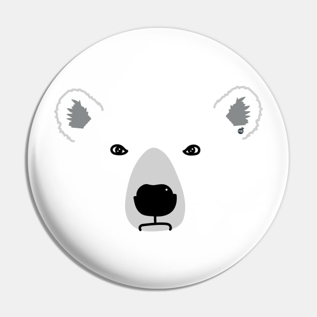 Polar Bear FaceMS Pin by MisturaDesign