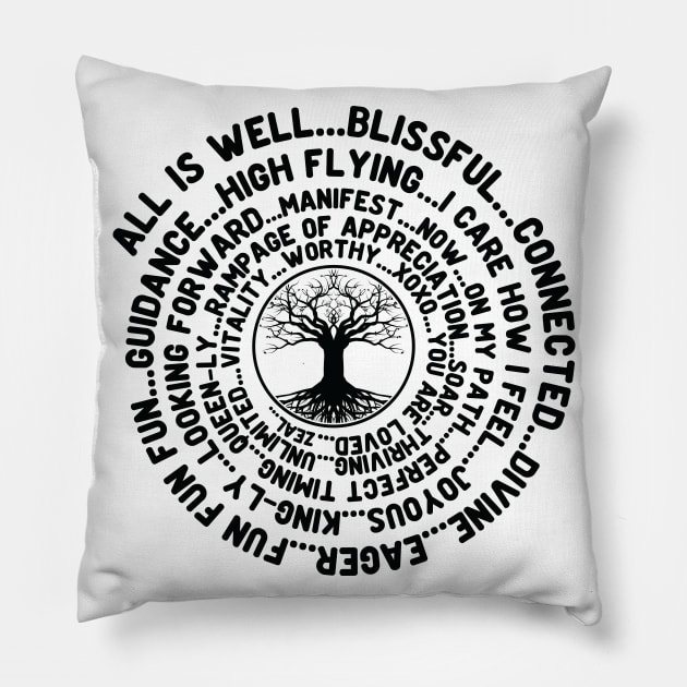 ABC FEEL GOOD Tree of Life Abraham-Hicks Inspired Law of Attraction Pillow by YogaStatement