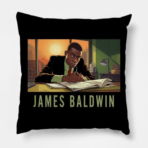 James Baldwin Pillow by UrbanLifeApparel