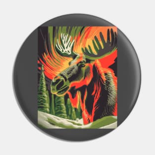 Moose in the Borealis Pin