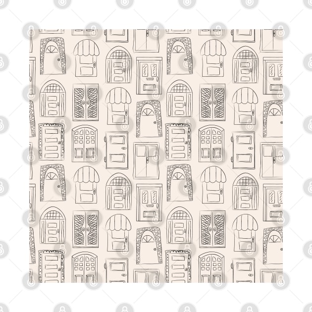 Seamless pattern. Collection of old door icon by AnaMOMarques