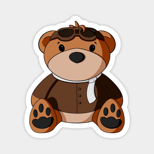 Aviator Teddy Bear Magnet by Alisha Ober Designs