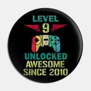 Level 9 Unlocked Awesome Since 2011 Gamers lovers Pin