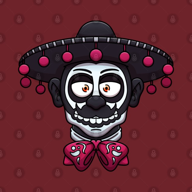 Mexican Sugar Skull Man Face by TheMaskedTooner