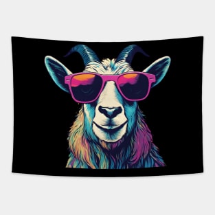 Billy Goat With Sunglasses Colorful Tapestry