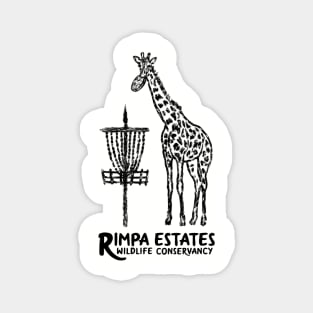 Disc Golf Giraffe, BLACK PRINT Magnet