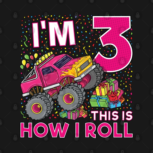 3rd Birthday Monster Truck Party Gift 3 Year Old Girl by silentsoularts