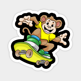 Monkey as Skateboarder with Skateboard Magnet