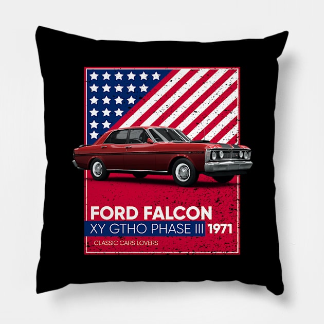 Classic Car Ford Falcon XY GTHO Phase 3 1971 Pillow by cecatto1994