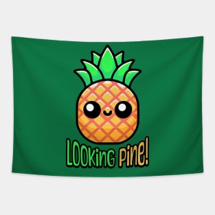 Looking Pine! Cute Pineapple Pun Tapestry