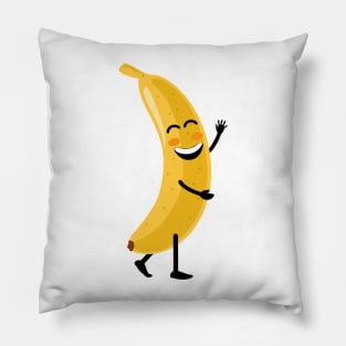 Funny happy cute dancing smiling banana Pillow