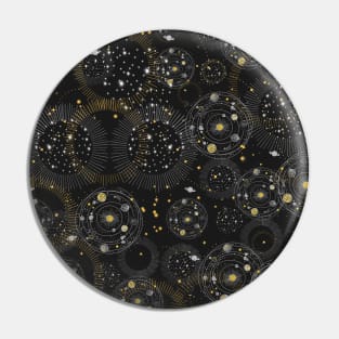 Celestial illustration of stars, moon and sun, space, galaxy Pin