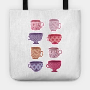 Pink Coffee cups collection Tote