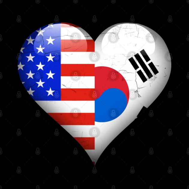 Half American Half South Korean - Gift for South Korean From South Korea by Country Flags