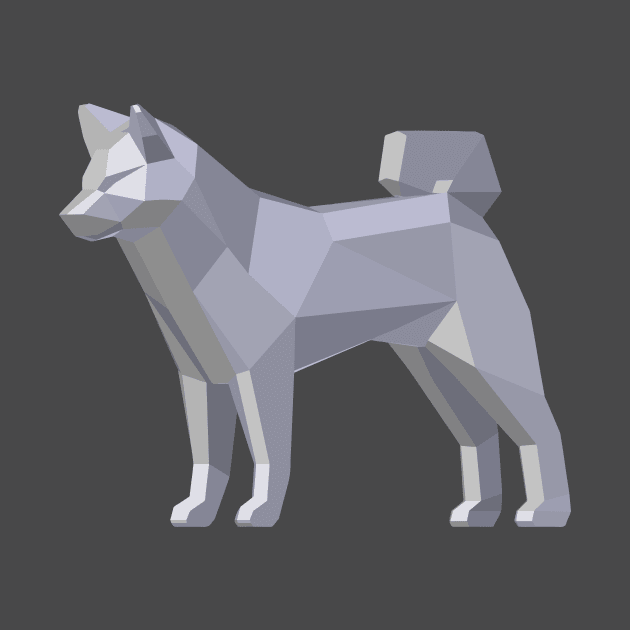 Low Poly Shiba by kaeru