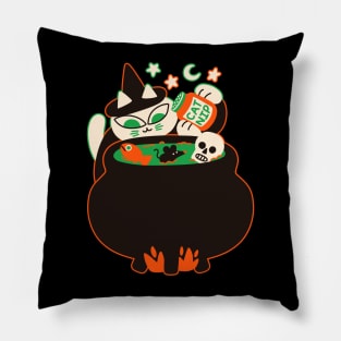 Witch Cat's Secret Ingredient Pillow