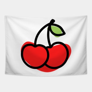 Cute Cherry Minimalist Abstract Childlike Tapestry