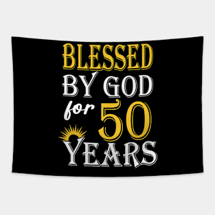 Vintage Blessed by God for 50 Year Old Birthday Tapestry