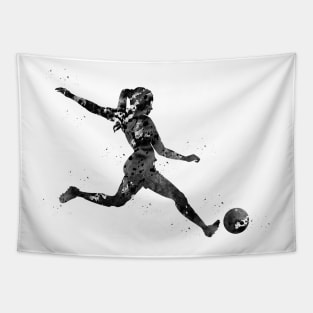 Woman footballer soccer player Tapestry