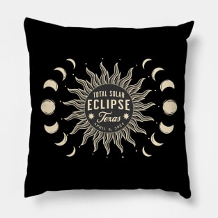 Total Solar Eclipse USA April 2024 Texas Pillow