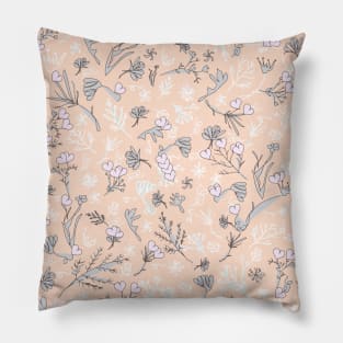 Flowers of LOVE, love-flowers, love, valentines, flowers, flower, floral, pink, botanical, summer, nature, spring, roses, rose, minimal, art, garden, graphic-design, Pillow