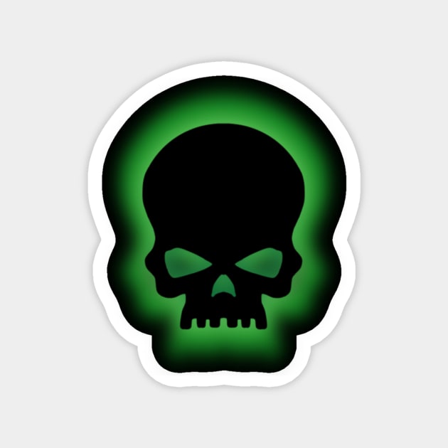 Green Mist Skull Magnet by Celtic Morrigan