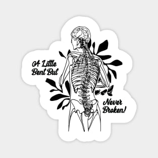 Scoliosis Curved Vertebral Spine line art Magnet