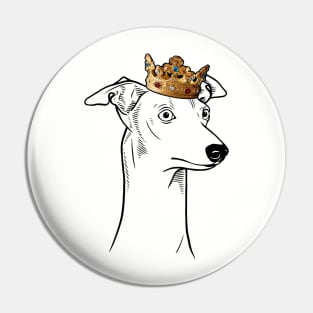 Whippet Dog King Queen Wearing Crown Pin