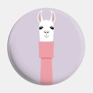 LLAMA IN PINK TURTLENECK SWEATER on Lavender Pin