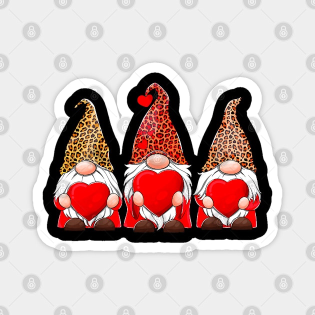 Three Gnomes Leopard Printed Valentines Day Boys Girls Kids Magnet by waterbrookpanders