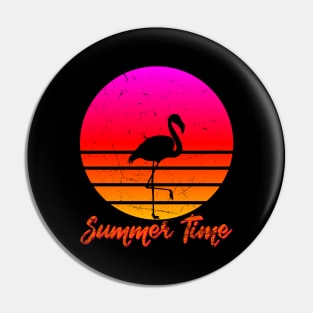 Summer-Time Flamingo Sunset Beach Pin