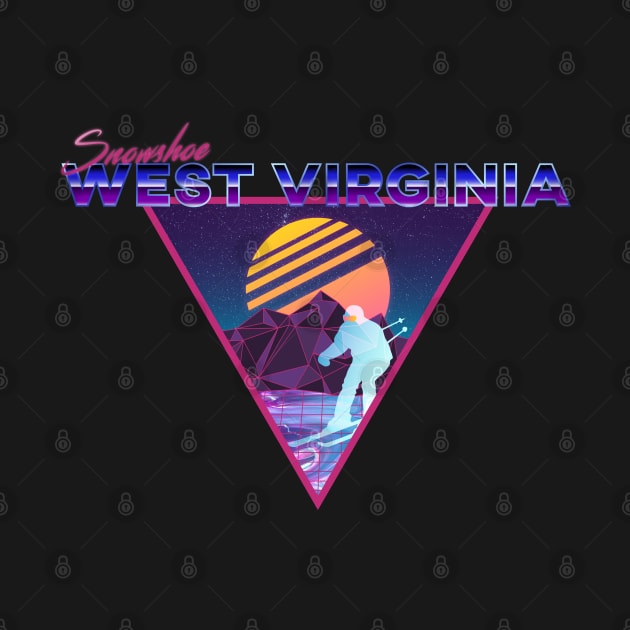 Retro Vaporwave Ski Mountain | Snowshoe West Virginia | Shirts, Stickers, and More! by KlehmInTime