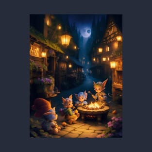 Cozy Medieval Cute Fairy Village T-Shirt