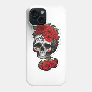 Roses Tattooed Skull Phone Case